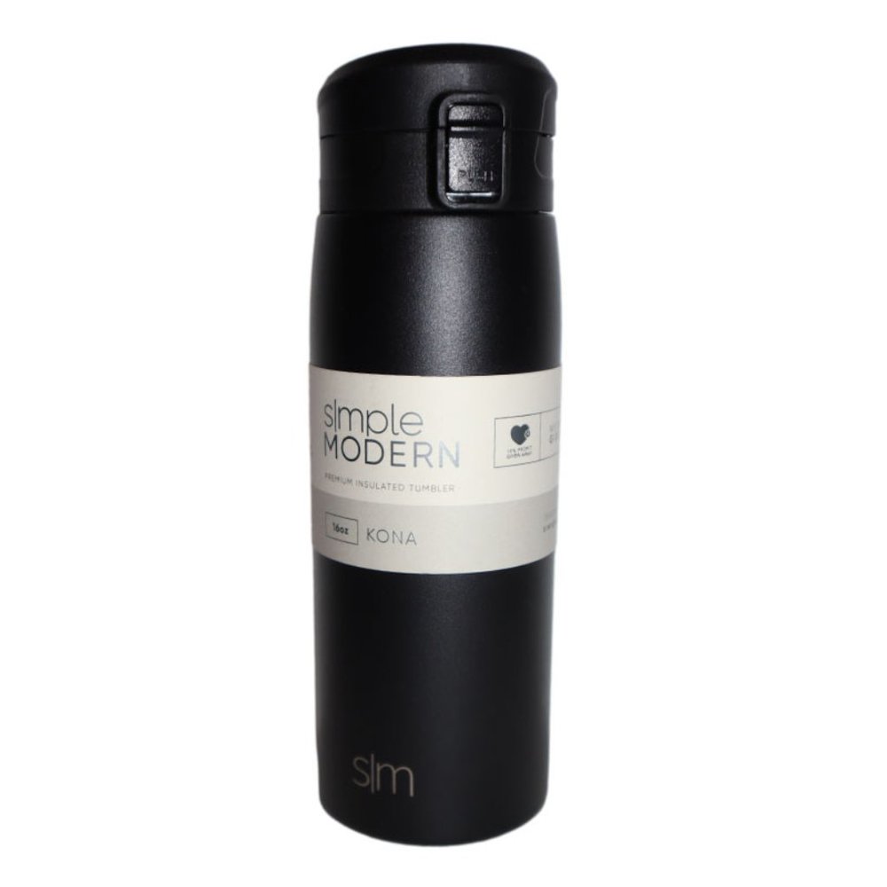 Simple Modern Kona 16oz Travel Insulated Tumbler Coffee Mug w/ Flip Lid Black - Picture 2 of 11